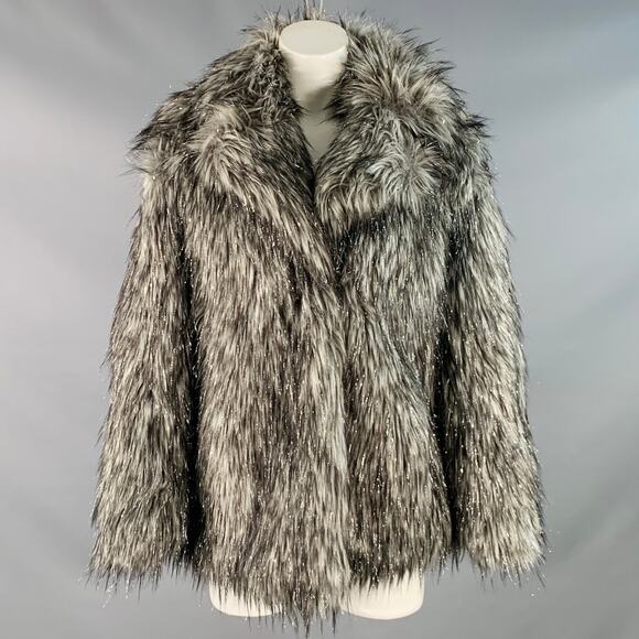 MICHAEL KORS Size S Grey Silver Acrylic Blend Coat - Picture 1 of 8